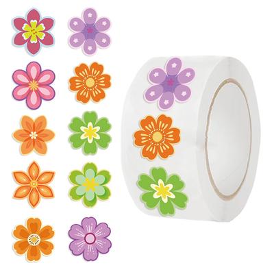 500 Stück/Rolle Rollenaufkleberband Dänischer Blumenaufkleber Handbuchmaterial Dekorativer Umschlagverschlussaufkleber