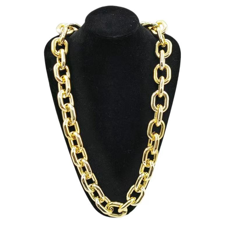 Hip Hop Punk Plastic Necklace Thick Chain Cuban Chain Festival Performance Party Gift Fan Accessory