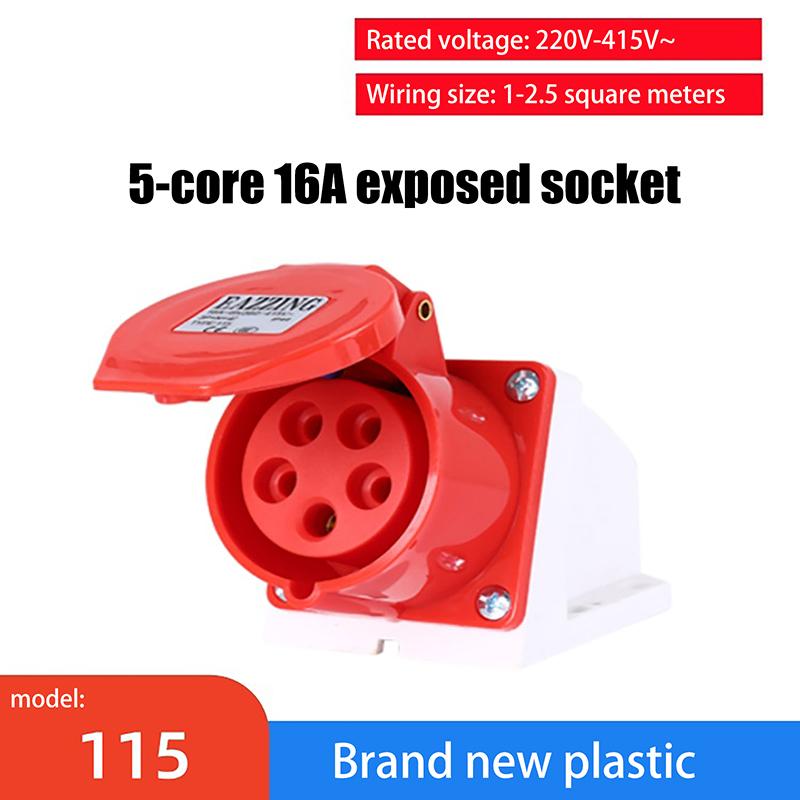 1 Piece 3Pin 4Pin 5Pin Industrial Plug And Socket Waterproof Connector 16A/32A Electrical Connection Wall Mount Socket