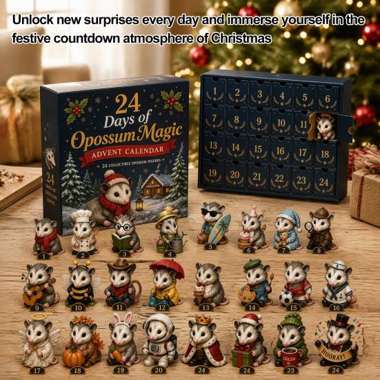 Tiered Tray Christmas Decor 24 Days of Highland Cow Magic Advent Calendar, Unique Mini Winter Home Accessories Figures, Farmhouse Holiday Decor,