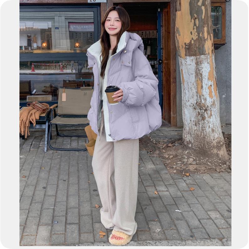 Down Padded Jacket Women's Autumn and Winter Thick Padded Jacket Small Fake Two-piece Short Padded Jacket