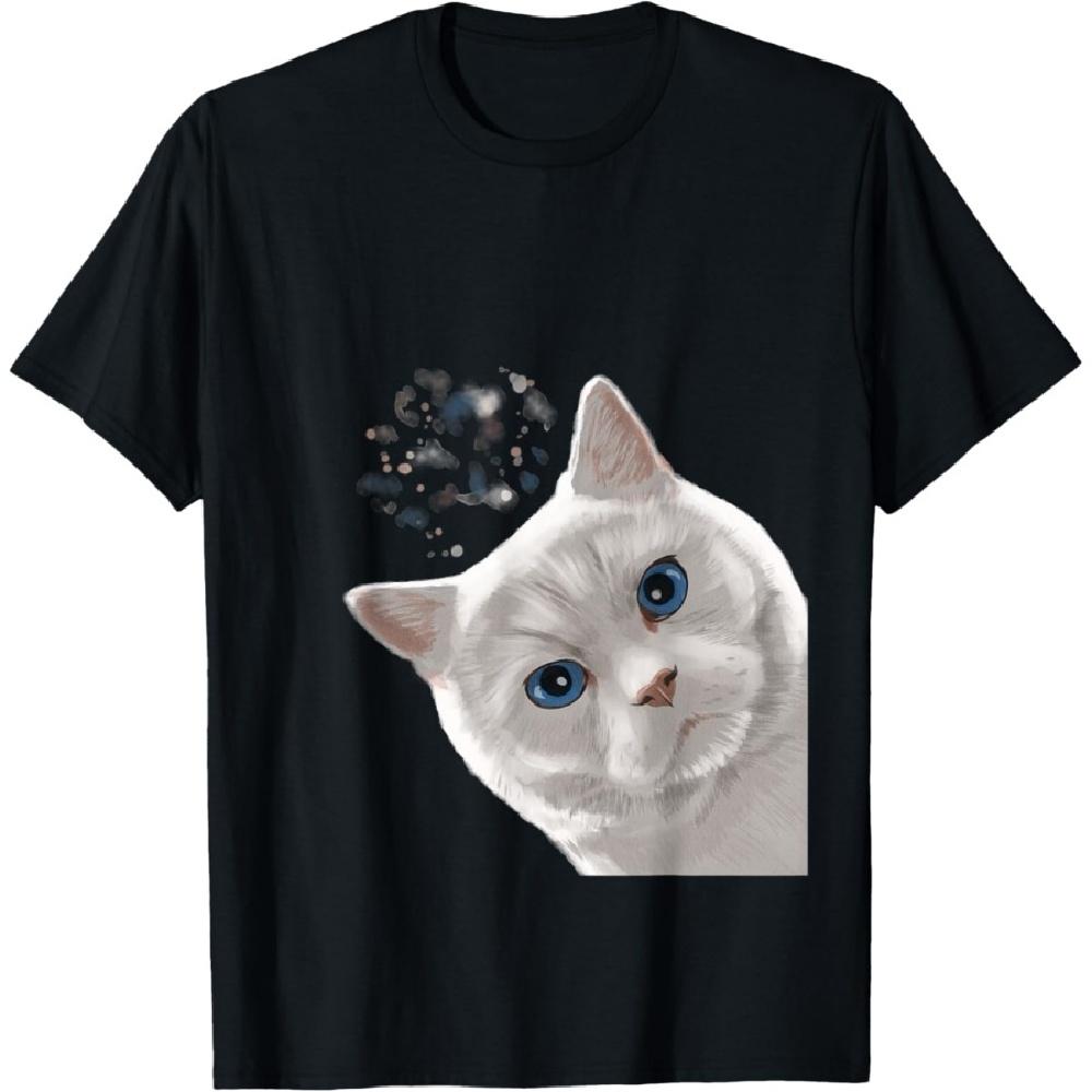 

Funny Curious British Shorthair Cat T-Shirt for Men Women Kids(1) XXXXXL чорний