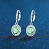 S925 Sterling Silver Radiant-Cut High Carbon Diamond Multicolor Earrings - Women's Luxury Fashion Ice Flower Design