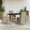 VidaXL Garden Dining Set with Cushions 5pcs, Patio Table, Patio Furniture, Outdoor Furniture, Beige 3277573