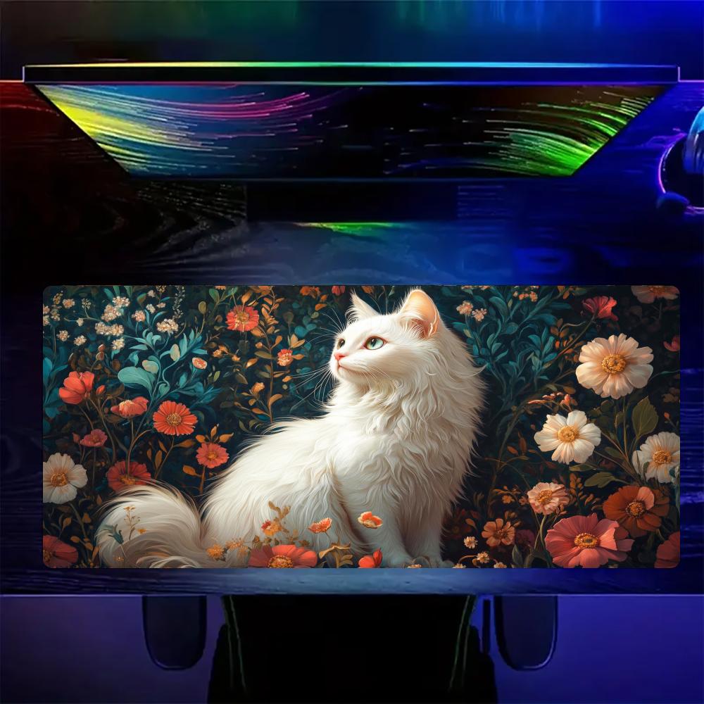 Romantic garden and cat Mouse Pad Large Computer Office Game Table Mats Rubber Anti-slip XXL mouse mat HDP Long Desk Pads