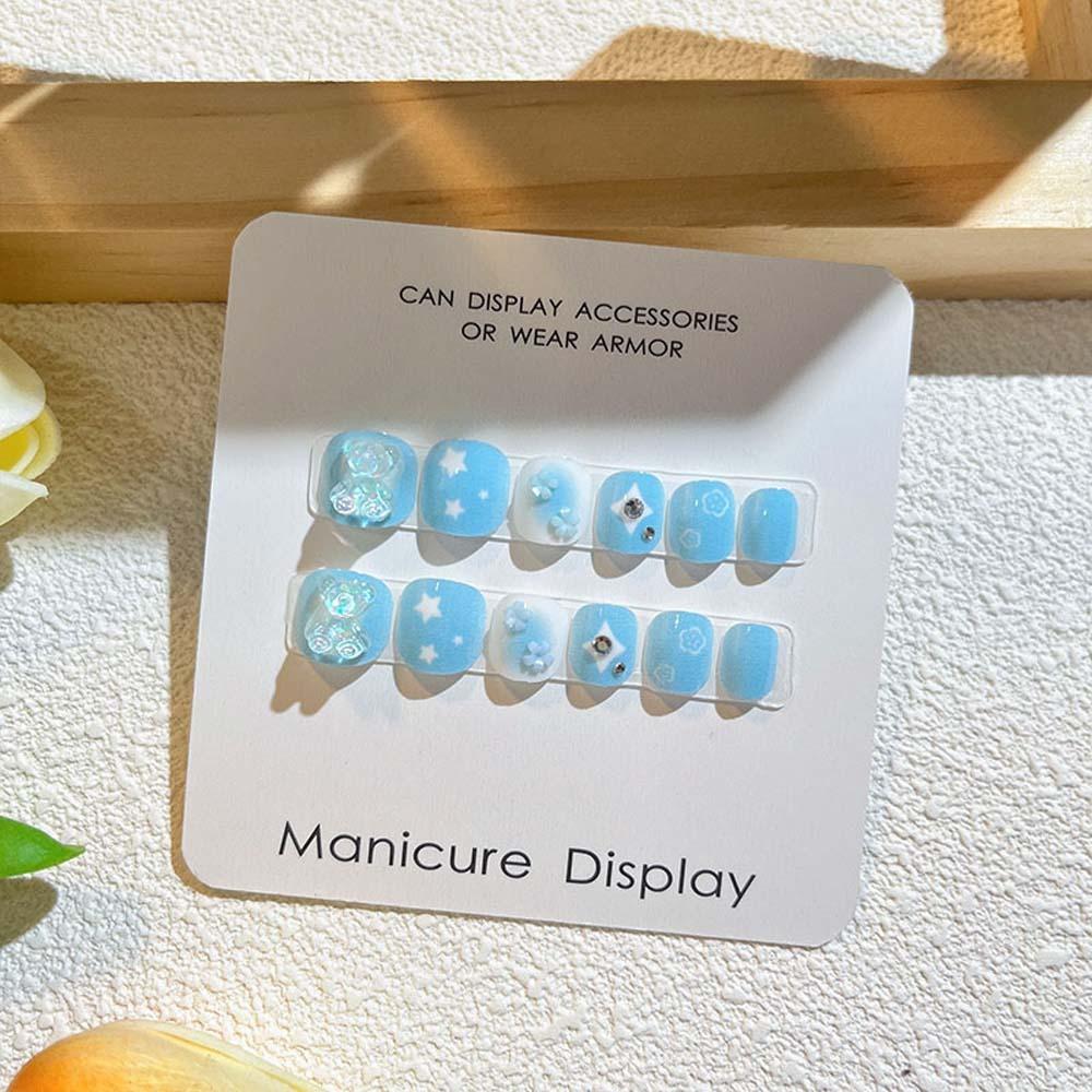 Rabbit Kids Cartoon Fake Nails Flower Cartoon Nail Accessories Kids Fake Nail Extension  Kids Toys