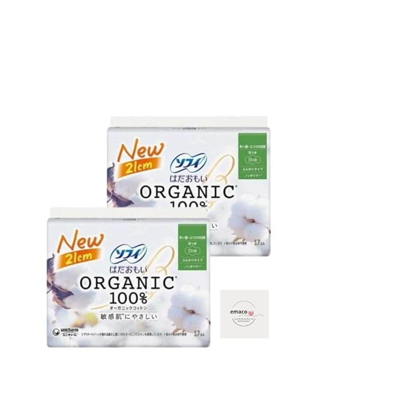 

[Bulk purchase] Sophie Hadamoi organic cotton Heavy daytime to normal day use 21cm with wings (17 pieces) 2 sets Comes with original pocket tissue