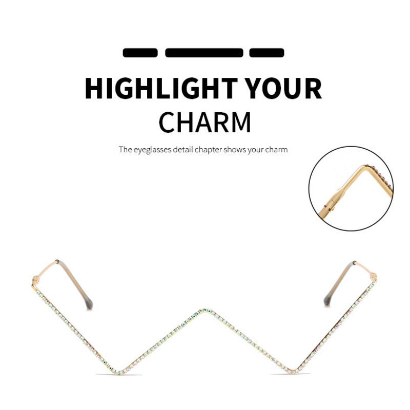 1 Pcs Diamond Steampunk Sunglasses Frames Triangle Eyeglasses Frames For Women Vintage Sunglasses Frames For Men Eyewear Decoration
