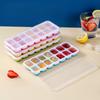 Silicone Ice Cube Tray 14 Cube Stackable With Lid Flexible Easy Release Spill Proof for Cocktails Freezer BPA Free