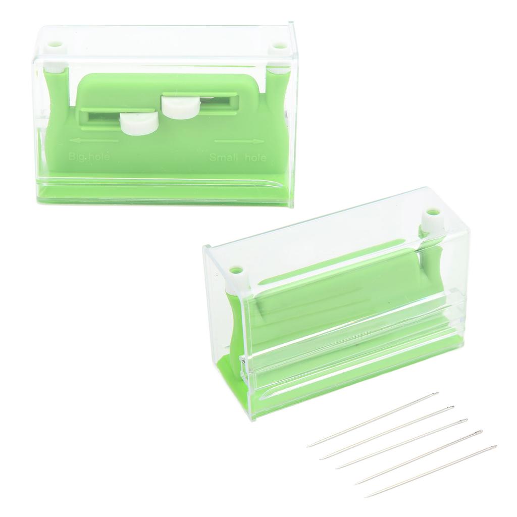 Ațe de Ac Multifuncționale Design cu Două Orificii 2,6x4,4x7,2cm 1,0x1,7x2,8in Înfilă Acul de Broderie din Plastic Verde