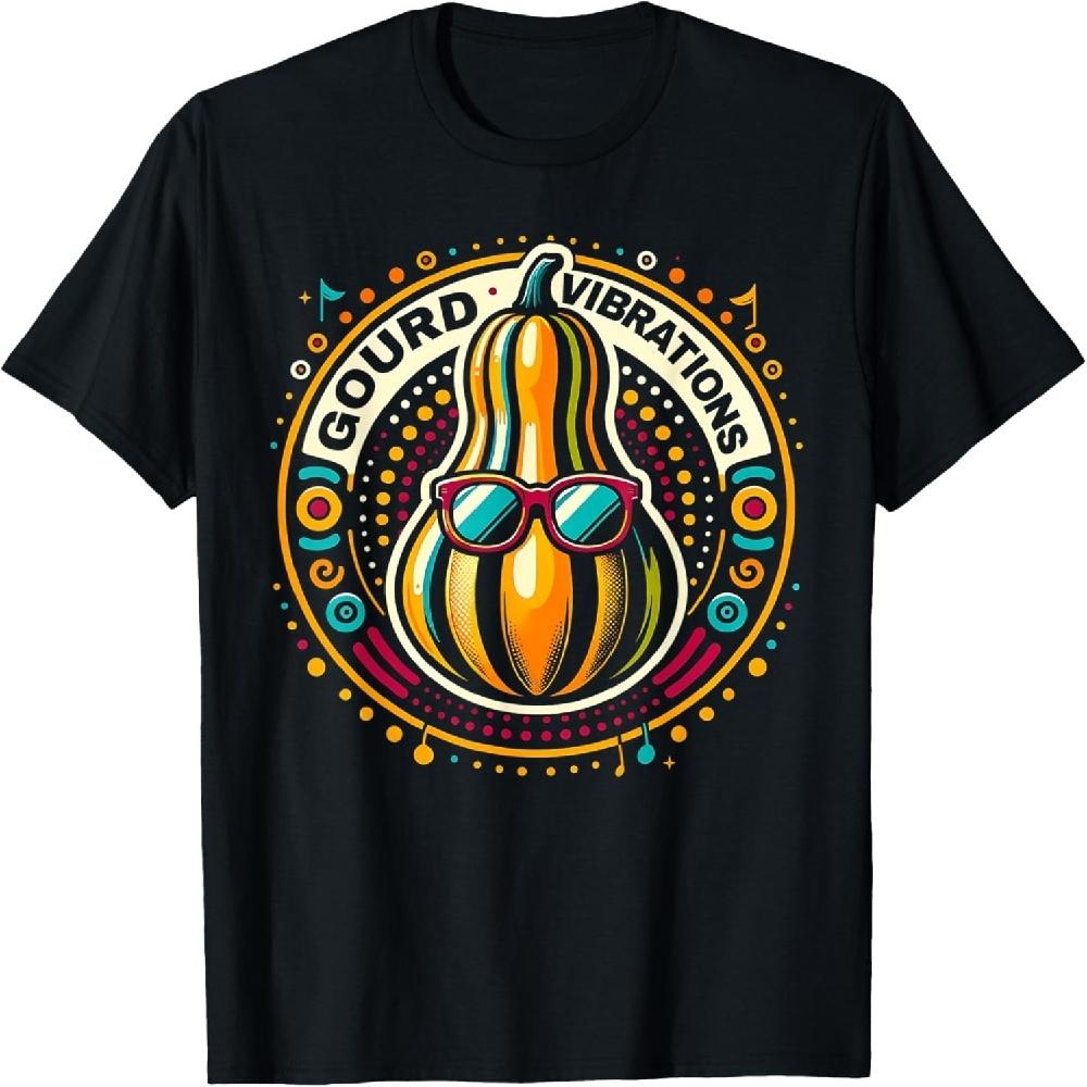 Gourd Vibrations Funny Halloween Costume Party Outfit T-Shirt XXXXXL чёрный