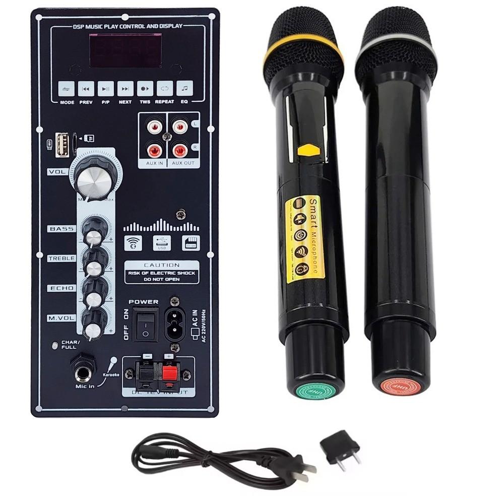 12V 80W Amplifier Board Square Dance Speaker Amplifier Support Bluetooth AUX TF-Card U-Disk Recording 6-12Inch Speaker