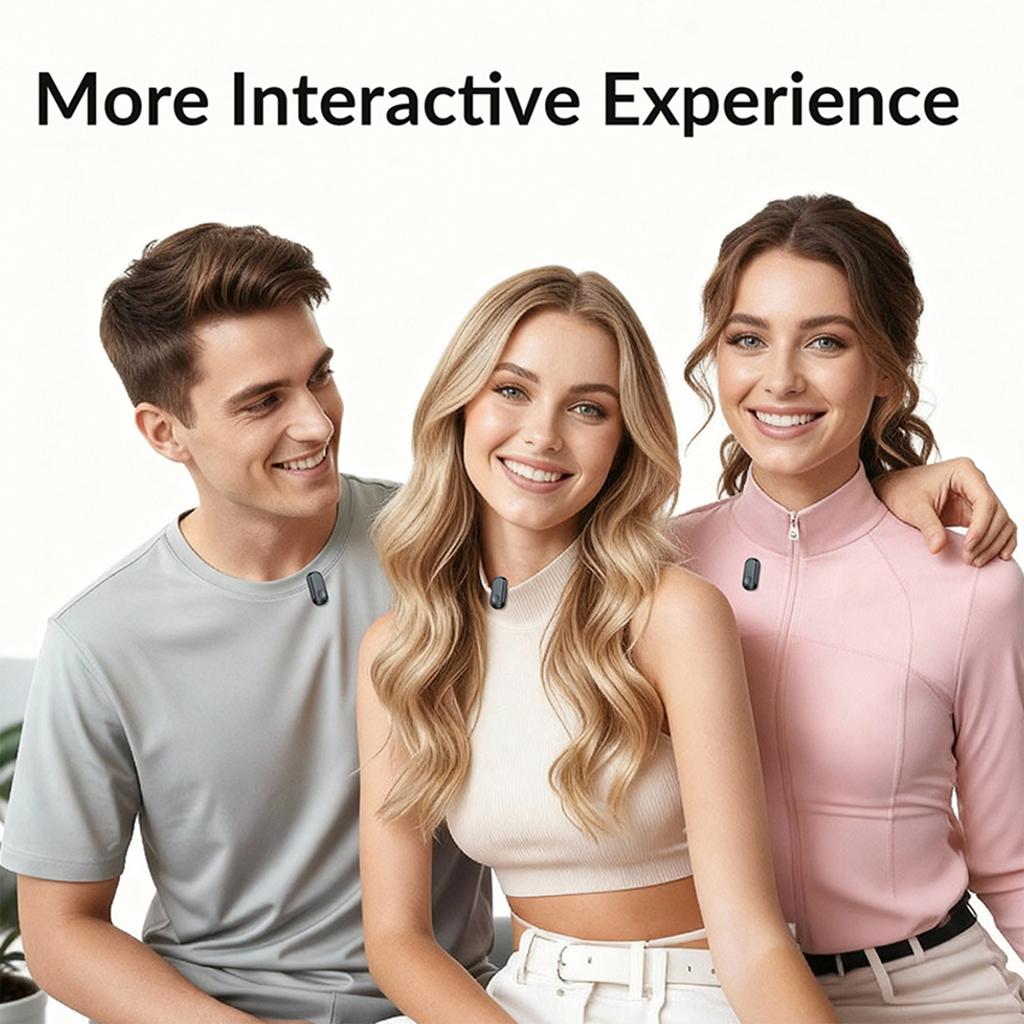 Wireless Microphones,  Magnetic Microphone With Noise Cancellation  Microphone 2 Pack LED Display Mic For Interview, Video And Podcasting