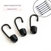 10Pcs Metal Spiral Cord Hook Heavy Duty Strong Load Capacity Black Cargo Net Hooks Universal Fastener Accessories For Atv