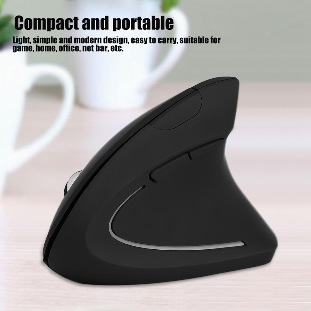 2.4GHz Optical 1600DPI Wireless Ergonomic Vertical Gaming Mouse NOn delay for pc  Laptop Black