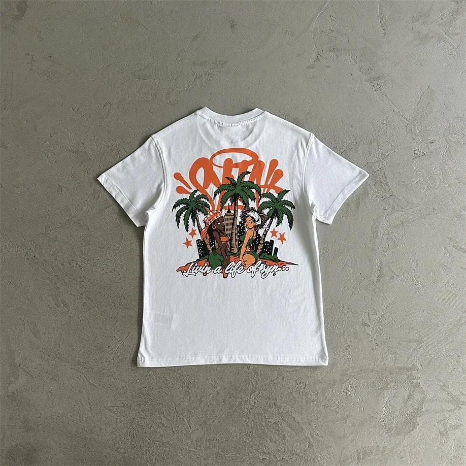 

ZX Tee SYNA Summer New American Street Letter Printing Beach Short-sleeved T-shirt Women s Fashion Graphic T Shirts Aesthetic Clothes 4XL