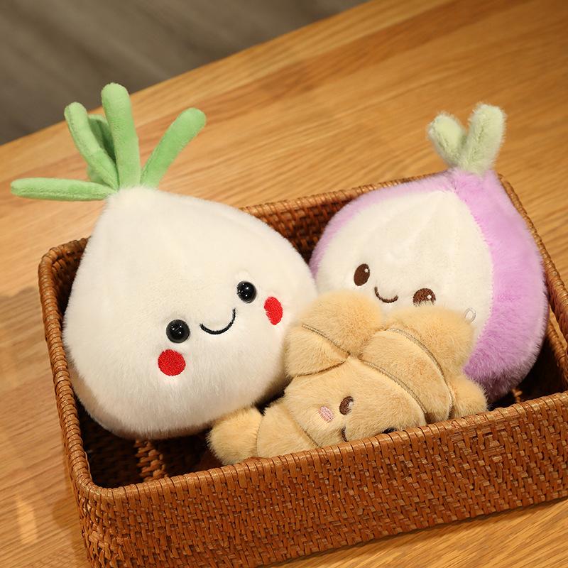 20cm Cartoon Cute Vegetable Fairy Plush Doll With Legs Onion Garlic Ginger Plush Toy Kitchen Home Decoration Gift For Children
