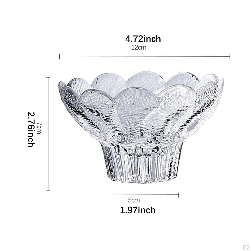 Flower Shape Snack Holder for Veggies and Desserts Glass Fruit Bowl