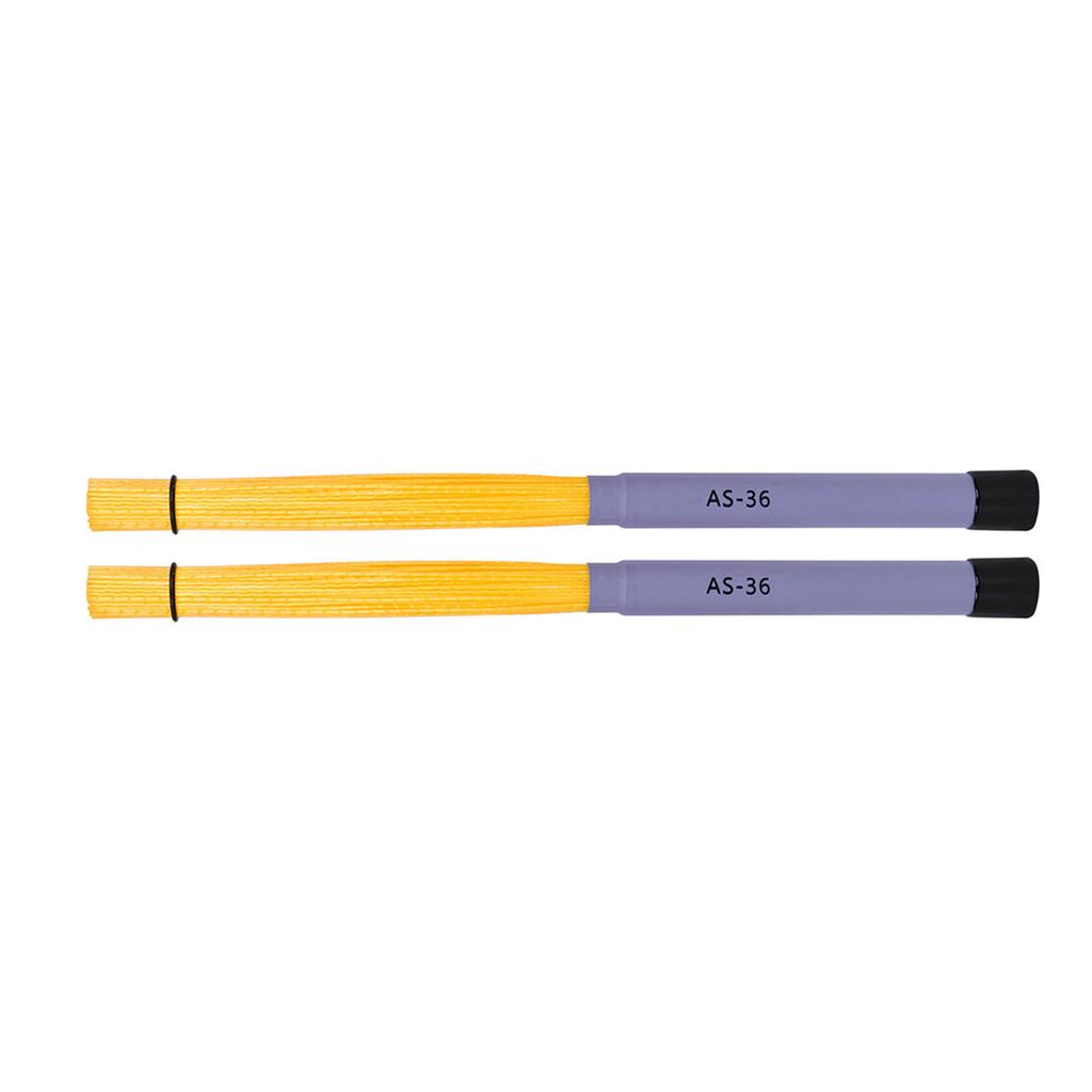 1Pair Rods Drum Brushes with Comfortable Handle Percussion Drum Brushes Dowels Nylon Drum Sticks Brush Smooth Grip