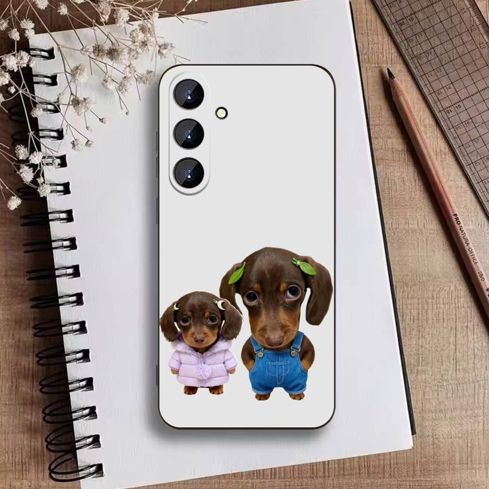 Goofy Dogs Big eyes Phone Case For Samsung Galaxy A73,21,22,32,71,53,52,51,80,5G Soft Black Cover