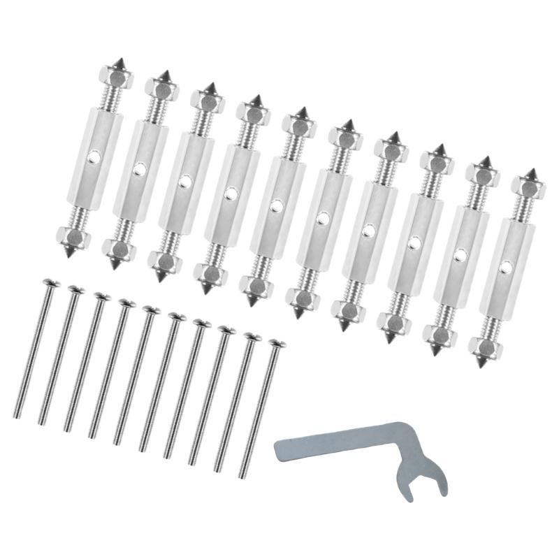 10Pcs Wall Socket Cassette Repairer Adjustable Cassette Screws Support Rod with Wrench Wall Switches Box Repair Device