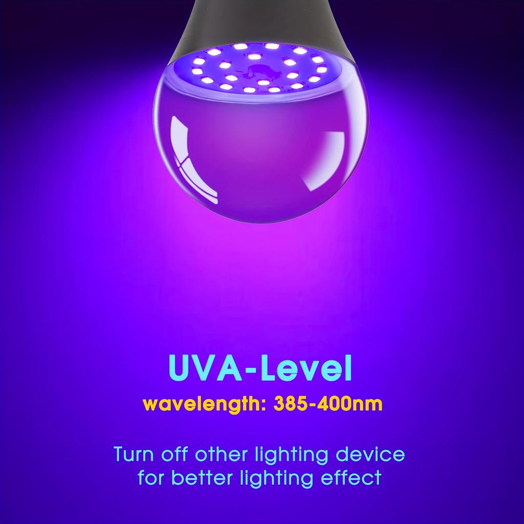 Black Light Bulbs 9W LED UV Blacklight AC 85-265V Transparent Cover Party Ghost House Fluorescent Atmosphere Decoration Light