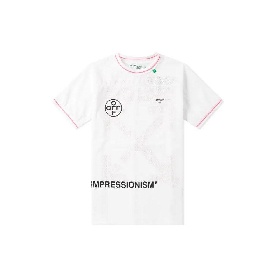 Off-White Print Crew Neck Short Sleeve T Shirt Men White OMAA022R191010150228