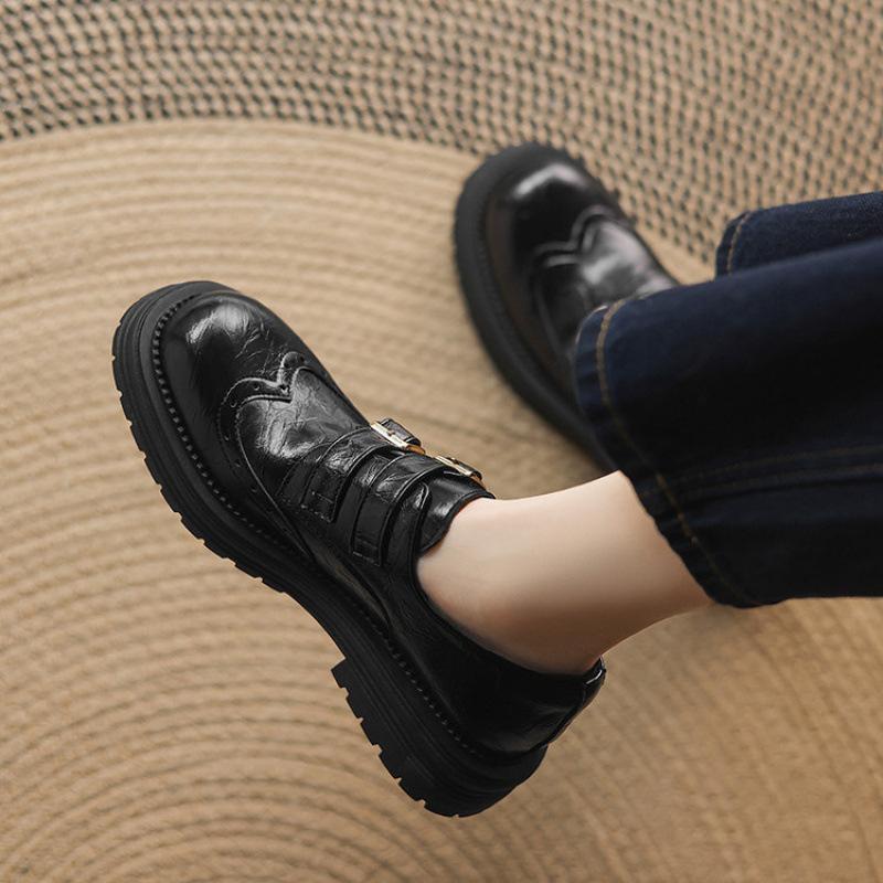 New Women's One-pedal Single Shoes Casual Black Large Size Shoes Low Heel Thick Sole Non-slip Women's Shoes Wear Women's Single Shoes In All Seasons
