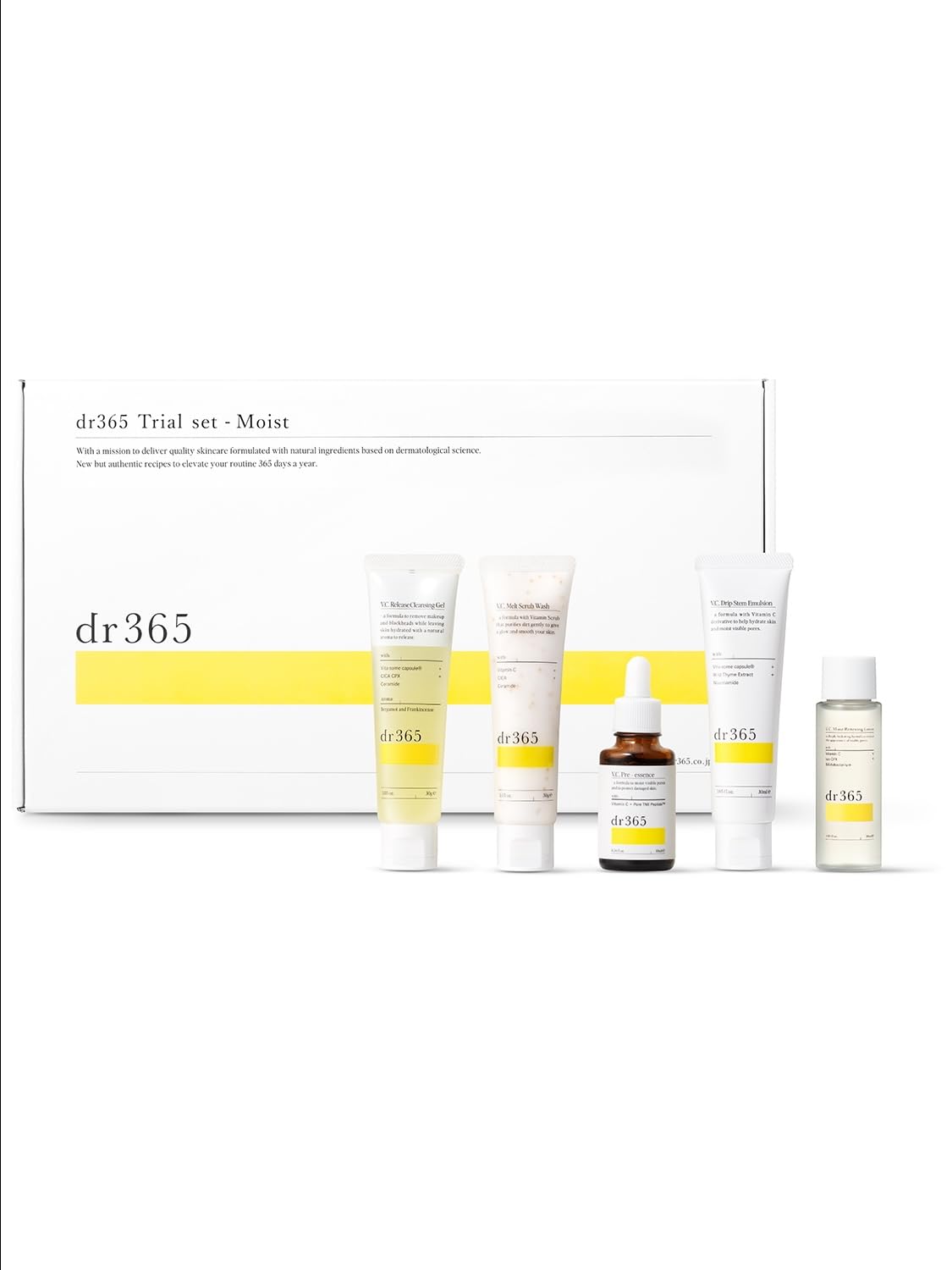 

dr365 пробный набор увлажняющий набор косметики с витамином С увлажняющий поры кератиновый уход уход за чувствительной кожей сухость очищающий гель для умывания лица косметическая эссенция