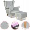 Angelo Wing Chair with Footrest Scandinavian Family Meble Light Gray Grey