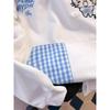 Fake Two Pieces Cartoon Embroidery Hoodies Y2k Aesthetic Casual Loose Sweatshirt Women Harajuku Plaid Patchwork Vintage Hoody