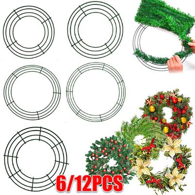 6PC/12PC Wreath Materials Home Christmas Supplies Party Celebrations Floral Decorations Form For Crafts