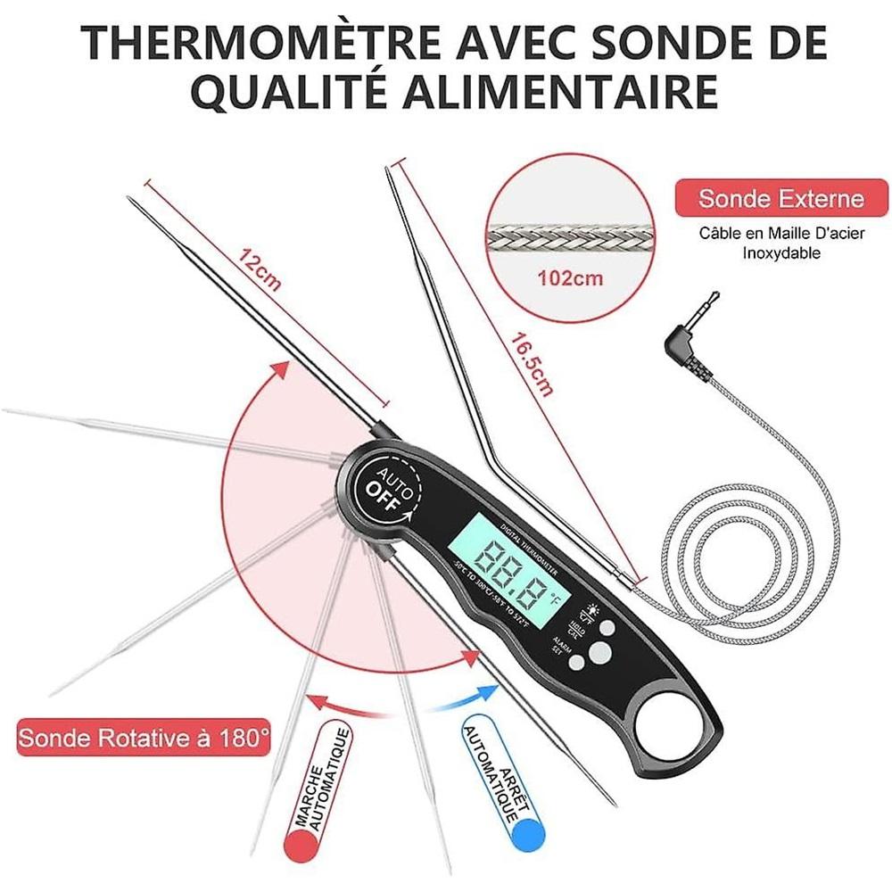Kitchen Thermometer, Instant Read Cooking Thermometer, Digital Thermometer for Cooking, Meat, Wine