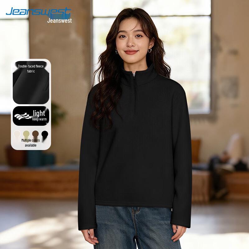 Jeanswest Women s Stand Collar Half-Zip Fleece T-Shirt 2XL