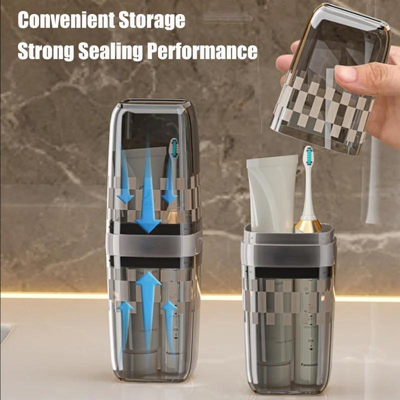 Reisezahnbürstenbecher Zahnbürstenhalter mit Deckel Tragbarer Reisezahnbürstenhalter Zahnbürstenetui und Behälter für Badezimmer