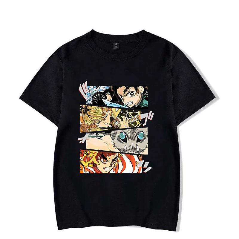 Hot Anime Demon Slayer Series Printed T-Shirt Women Ladies Harajuku Casual Fashion Round Neck Short Sleeve Top