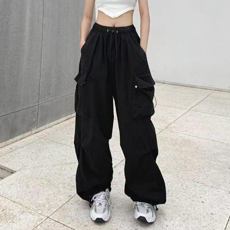 Casual Loose Wide Leg Pants Women Streetwear Fashion Straight Baggy Cargo Pants Joggers Y2k Women Trousers With Pockets 28958