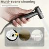 Matte Black 6-in-1 Bathroom Bidet Sprayer Kit Anti-Rust Toilet Cleaning Gun with 3m Stretch Hose No-Punch Easy Installation
