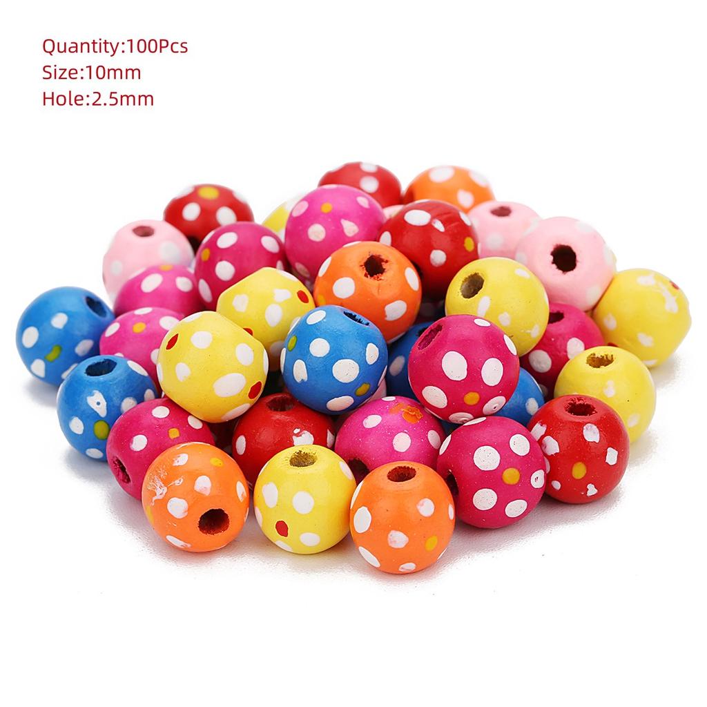 Natural Eco-Friendly Wooden Beads Round Heart Large Hole Loose Spacer Wood Beads For Jewelry Making DIY Charm Bracelets Necklace