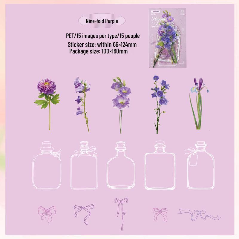 Into Dream Series: Yi Niao Tibetan Floral Large Sticker Pack - 6 Designs