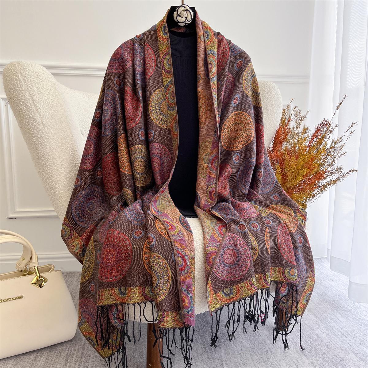 

Luxury Winter Scarf Women Cashmere Warm Pashmina Brand Foulard Female Shawls Wraps Thick Soft Bufanda Poncho Scarves Stole
