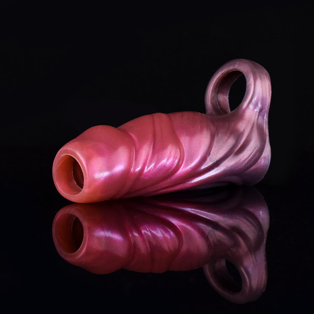 Erwachsenen Sexspielzeug Silikon Penis Hülle Verlängerung Kondom Vergrößerung Strap On Realistischer Dildo für Männer