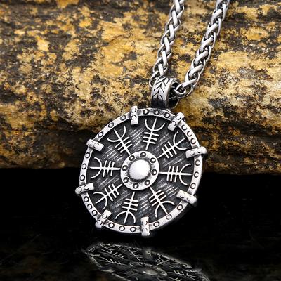 Titanstahl Pullover Kette Halskette Herren Schmuck Edelstahl Kompass Herren Anhänger