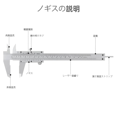 Smgda Vernier Caliper, 200mm, 0.02mm Accuracy, Carbon Steel, Multi-Function Caliper for Measuring Inner/Outer Diameter, Depth, and Steps, with Storage