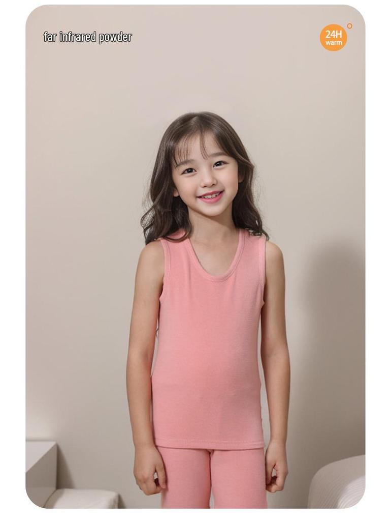 Kids' Reversible Self-Heating Fleece Vest - Antibacterial, Brushed Warmth for Autumn/Winter