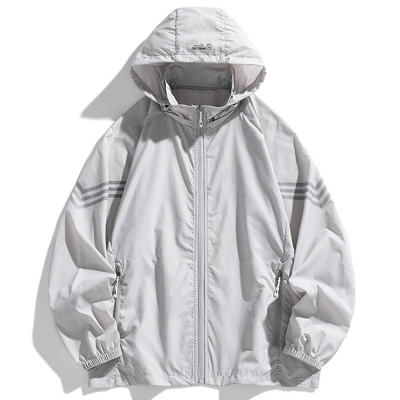 UPF50+Ice Silk Thin Sunscreen Clothes for Men's Summer Breathable Skin Clothes for Men's Fishing Sunscreen Clothes Jacket Outdoor Cardigan Coat