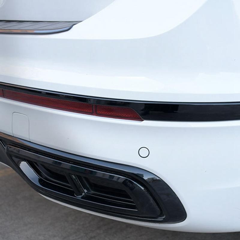 Stoßfänger hinten Zierleisten Außen für VW Tiguan L Autozubehör Glänzend Schwarz