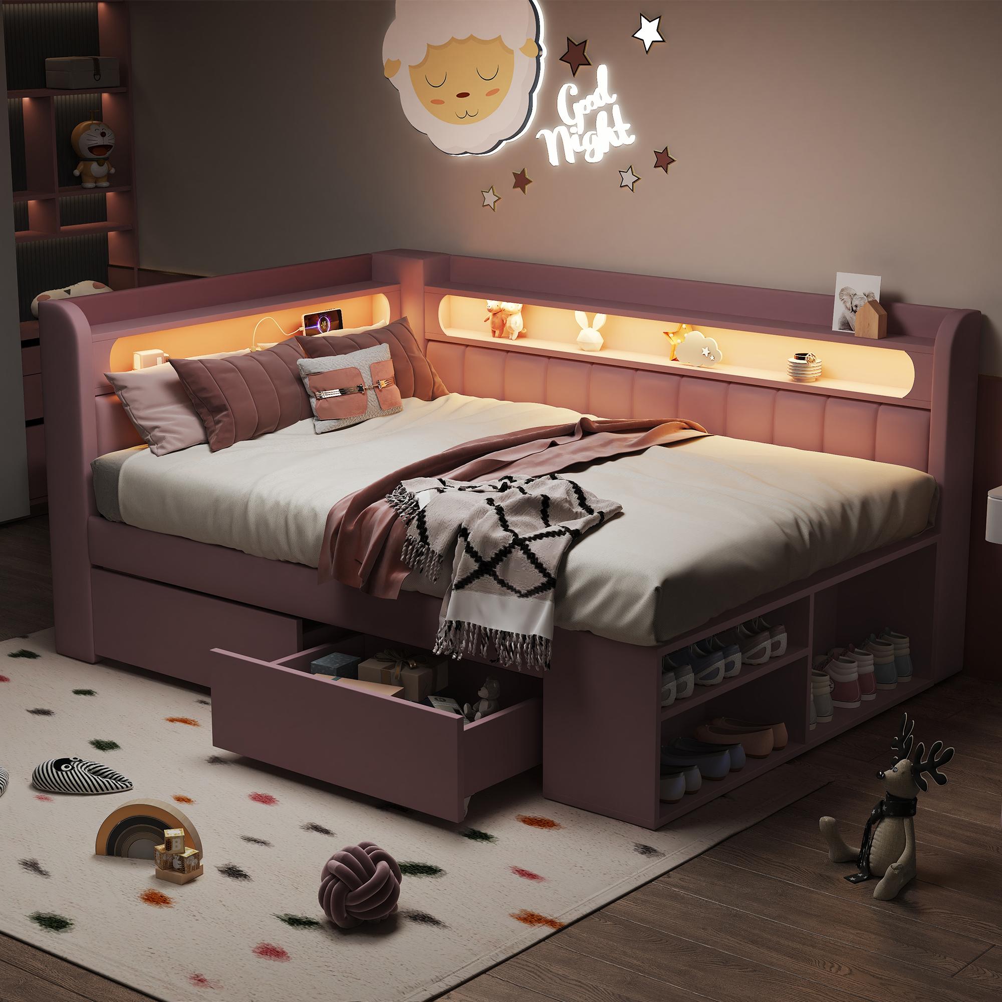 Polsterēta dīvāngulta 90x200cm ar USB pieslēgvietu