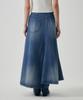 Teulimingbeodeu Panel Line Denim Flare Skirt [ Blue ]