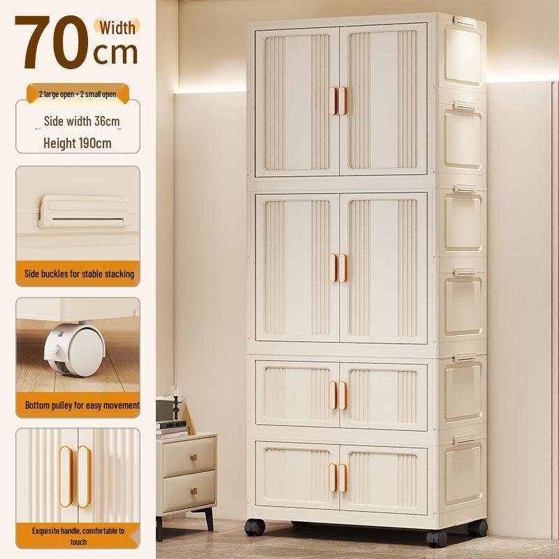 Children's Wardrobe & Storage Cabinet for Clothes, Snacks & Toys - No-Install Foldable Plastic Box